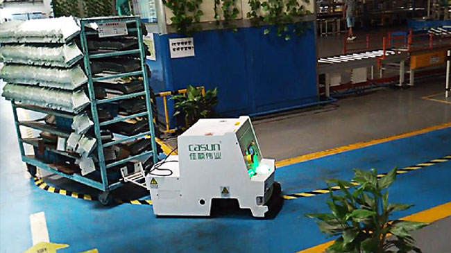 1000kg que remolca la automatización del AGV Warehouse, tipo dirección móvil de Tugger del carril del AGV