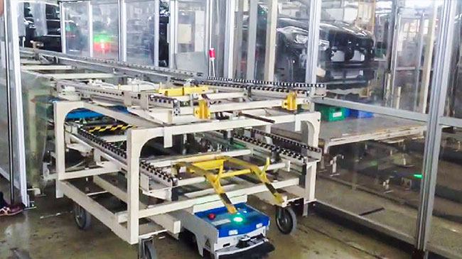 Automatización de conducción diferenciada del AGV Warehouse, ahorro de trabajo del sistema de transporte del AGV